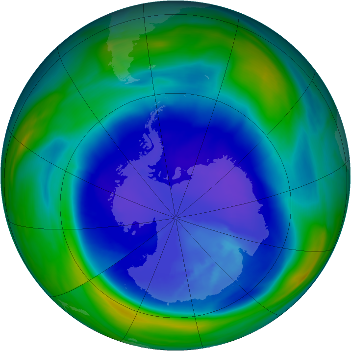 Antarctic ozone map for 07 September 2006